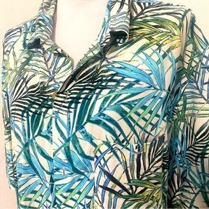 Joe Marlin Hawaiin Men’s Button Down Shirt Size Extra Large Palms 100% Rayon